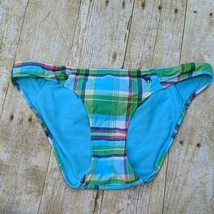 Abercrombie & Fitch Plaid Blue M Swim Bottoms Bow